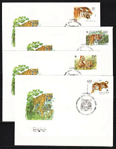 Россия, 1993, Уссурийский Тигр, WWF, 4 КПД